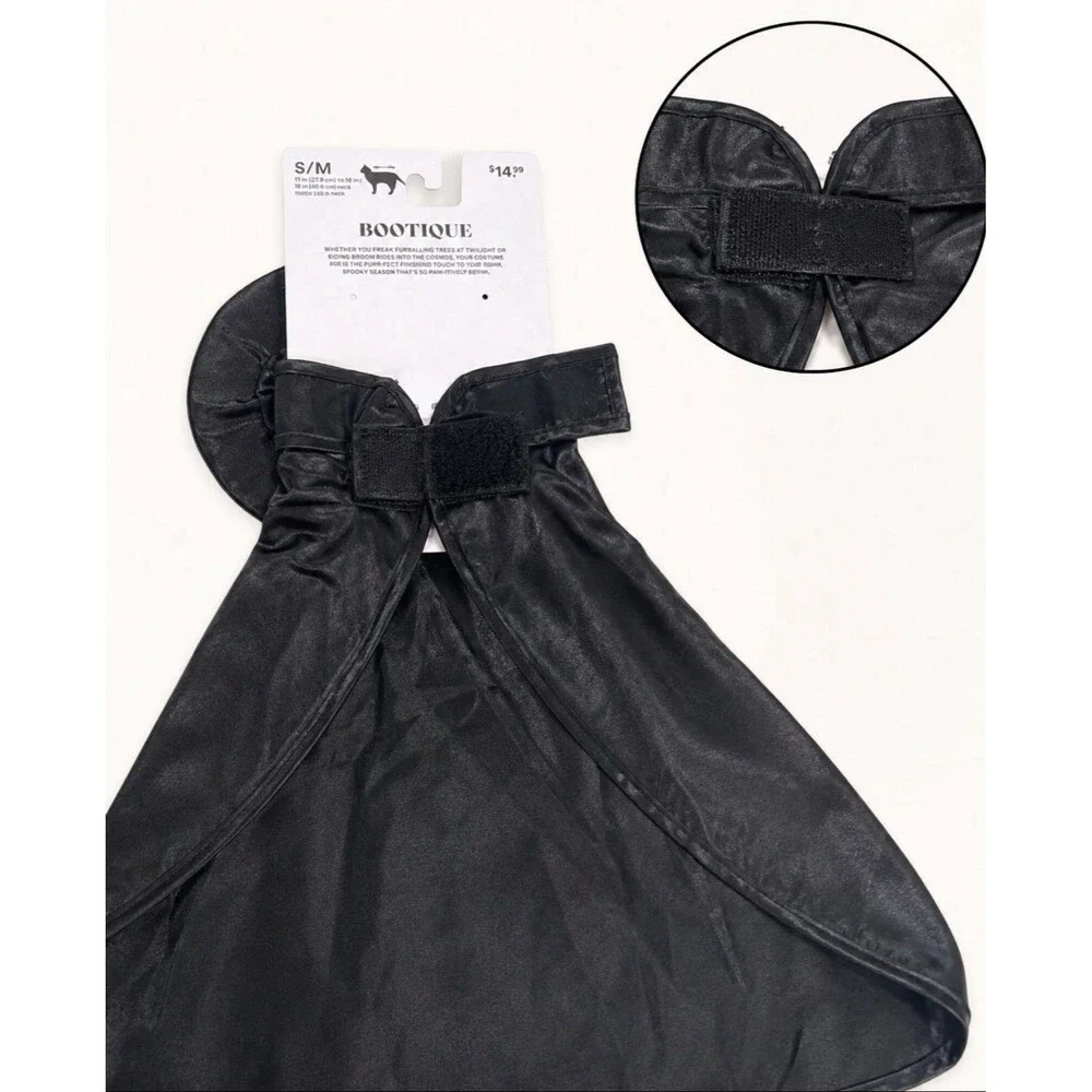 Bootique Cat Halloween Costume Witch Black Hat & Cape S/M 12.5-15